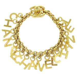 Chanel Turnlock Gold Chain Bracelet 96P 30377